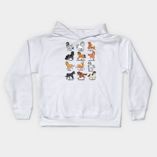 Horse lover - comic Kawaii horses Kids Hoodie